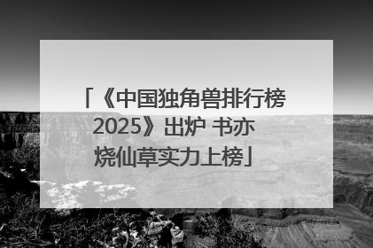 《中国独角兽排行榜2025》出炉 书亦烧仙草实力上榜