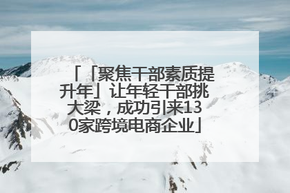 「聚焦干部素质提升年」让年轻干部挑大梁，成功引来130家跨境电商企业