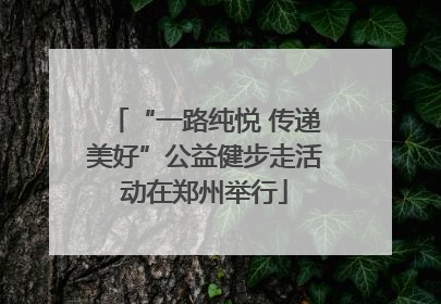 “一路纯悦 传递美好”公益健步走活动在郑州举行