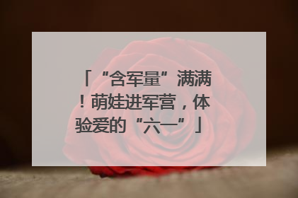 “含军量”满满！萌娃进军营，体验爱的“六一”