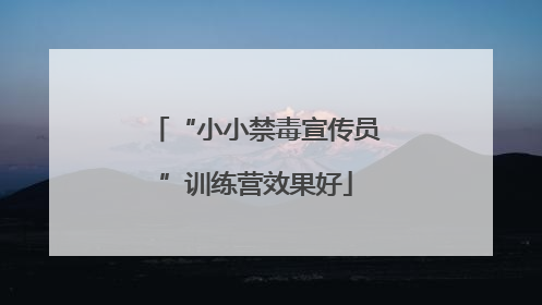 “小小禁毒宣传员”训练营效果好