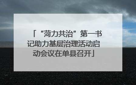 “菏力共治”第一书记助力基层治理活动启动会议在单县召开