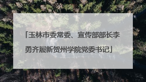 玉林市委常委、宣传部部长李勇齐履新贺州学院党委书记