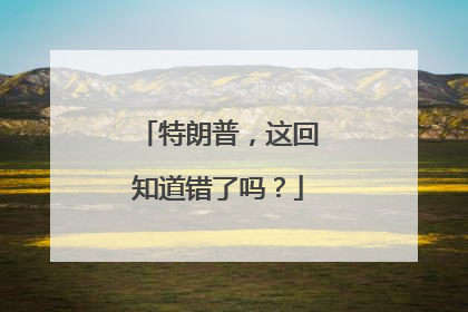 特朗普，这回知道错了吗？