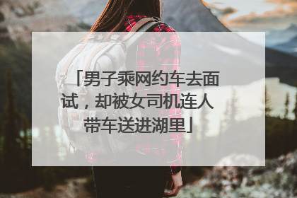 男子乘网约车去面试，却被女司机连人带车送进湖里