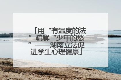 用“有温度的法”疏解“少年的愁”——湖南立法促进学生心理健康