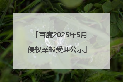 百度2025年5月侵权举报受理公示