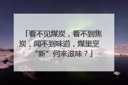 看不见煤炭，看不到焦炭，闻不到味道，煤里烹“新”何来滋味？