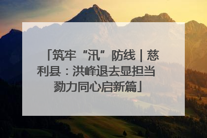 筑牢“汛”防线｜慈利县：洪峰退去显担当 勠力同心启新篇