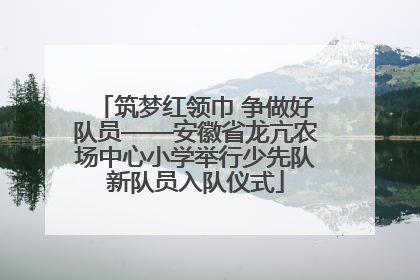 筑梦红领巾 争做好队员——安徽省龙亢农场中心小学举行少先队新队员入队仪式