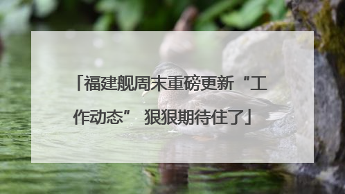 福建舰周末重磅更新“工作动态” 狠狠期待住了