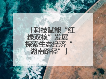 科技赋能“红绿双核”发展 探索生态经济“湖南路径”