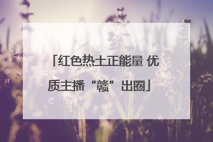 红色热土正能量 优质主播“赣”出圈