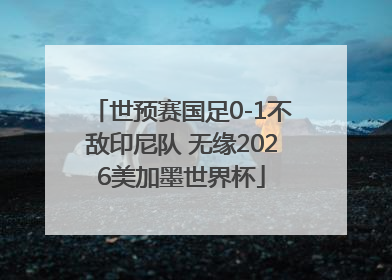 世预赛国足0-1不敌印尼队 无缘2026美加墨世界杯