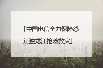 中国电信全力保障怒江独龙江抢险救灾