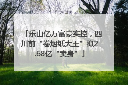 乐山亿万富豪实控，四川前“卷烟纸大王”拟2.68亿“卖身”