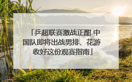 乒超联赛激战正酣 中国队即将出战男排、花游 收好这份观赛指南