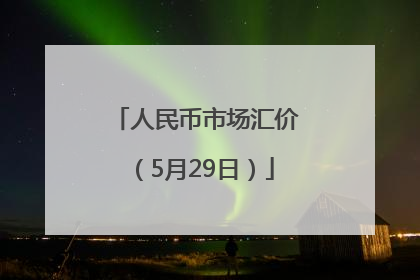 人民币市场汇价（5月29日）