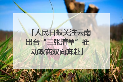 人民日报关注云南出台“三张清单”推动政商双向奔赴