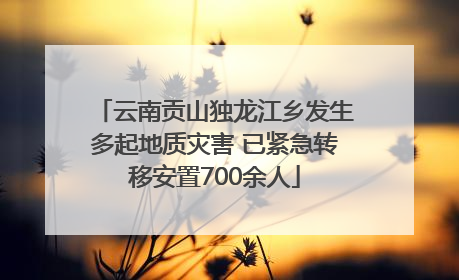 云南贡山独龙江乡发生多起地质灾害 已紧急转移安置700余人