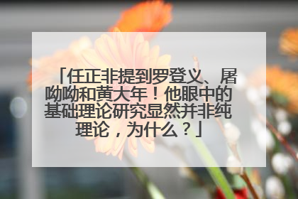 任正非提到罗登义、屠呦呦和黄大年！他眼中的基础理论研究显然并非纯理论，为什么？