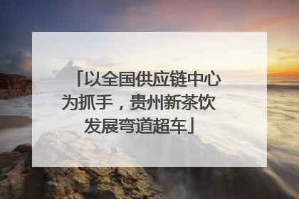 以全国供应链中心为抓手，贵州新茶饮发展弯道超车