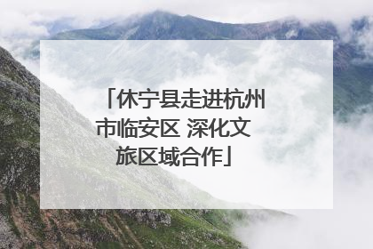 休宁县走进杭州市临安区 深化文旅区域合作