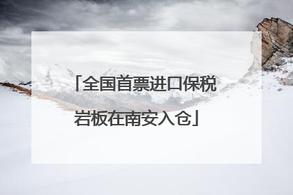 全国首票进口保税岩板在南安入仓