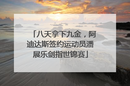 八天拿下九金，阿迪达斯签约运动员潘展乐剑指世锦赛