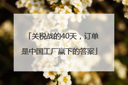 关税战的40天，订单是中国工厂赢下的答案