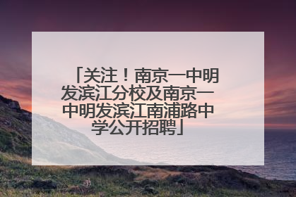 关注！南京一中明发滨江分校及南京一中明发滨江南浦路中学公开招聘