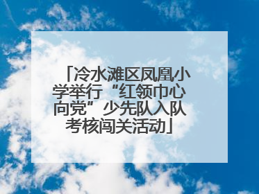 冷水滩区凤凰小学举行“红领巾心向党”少先队入队考核闯关活动
