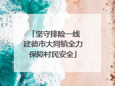 坚守排险一线 建德市大同镇全力保障村民安全