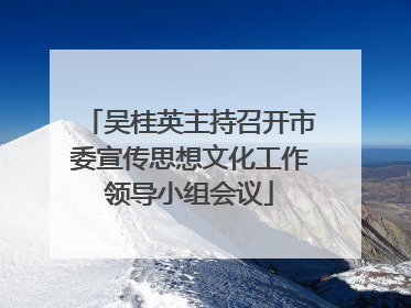 吴桂英主持召开市委宣传思想文化工作领导小组会议