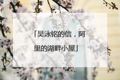 吴泳铭的信，阿里的湖畔小屋