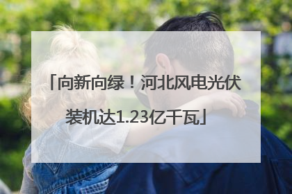 向新向绿！河北风电光伏装机达1.23亿千瓦