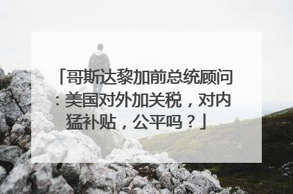 哥斯达黎加前总统顾问：美国对外加关税，对内猛补贴，公平吗？