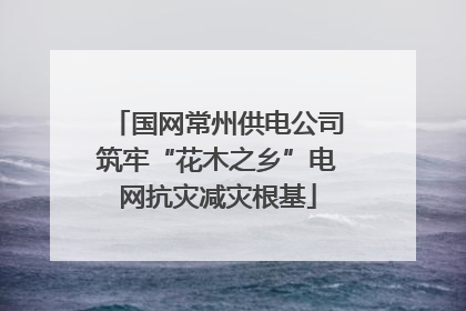 国网常州供电公司筑牢“花木之乡”电网抗灾减灾根基