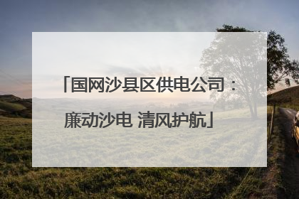 国网沙县区供电公司：廉动沙电 清风护航