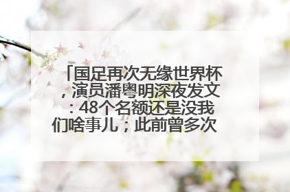 国足再次无缘世界杯，演员潘粤明深夜发文：48个名额还是没我们啥事儿；此前曾多次为国足发声