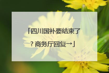 四川国补要结束了？商务厅回复→