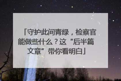 守护此间青绿，检察官能做些什么？这“后半篇文章”带你看明白