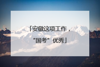 安徽这项工作，“国考”优秀