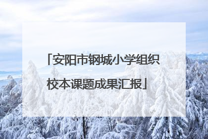 安阳市钢城小学组织校本课题成果汇报