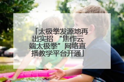 太极拳发源地再出实招 “焦作云端太极拳”网络直播教学平台开通