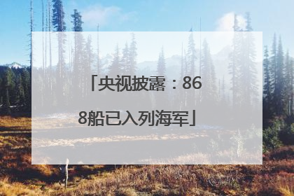 央视披露：868船已入列海军
