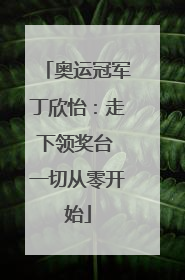 奥运冠军丁欣怡：走下领奖台 一切从零开始