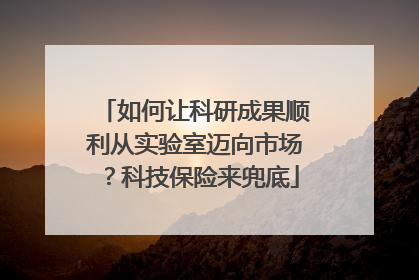 如何让科研成果顺利从实验室迈向市场？科技保险来兜底