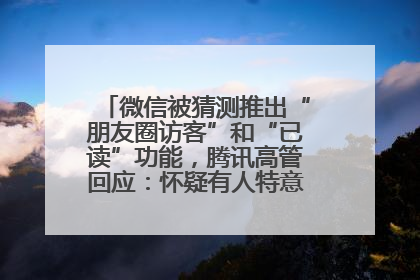 微信被猜测推出“朋友圈访客”和“已读”功能，腾讯高管回应：怀疑有人特意反复翻炒流量