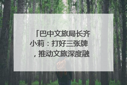 巴中文旅局长齐小莉：打好三张牌，推动文旅深度融合｜文旅局长说